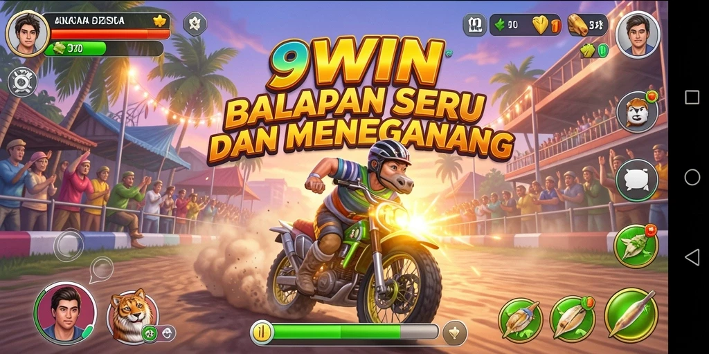Screenshot gameplay 9WIN menampilkan aksi balapan seru dan grafis menarik.