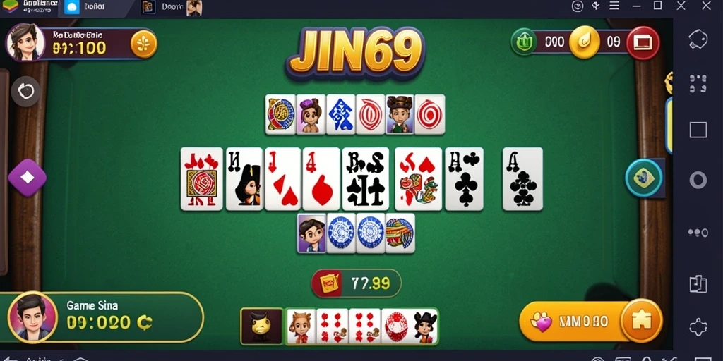 Tampilan gameplay seru dari JIN69 dengan pemain bermain Domino.