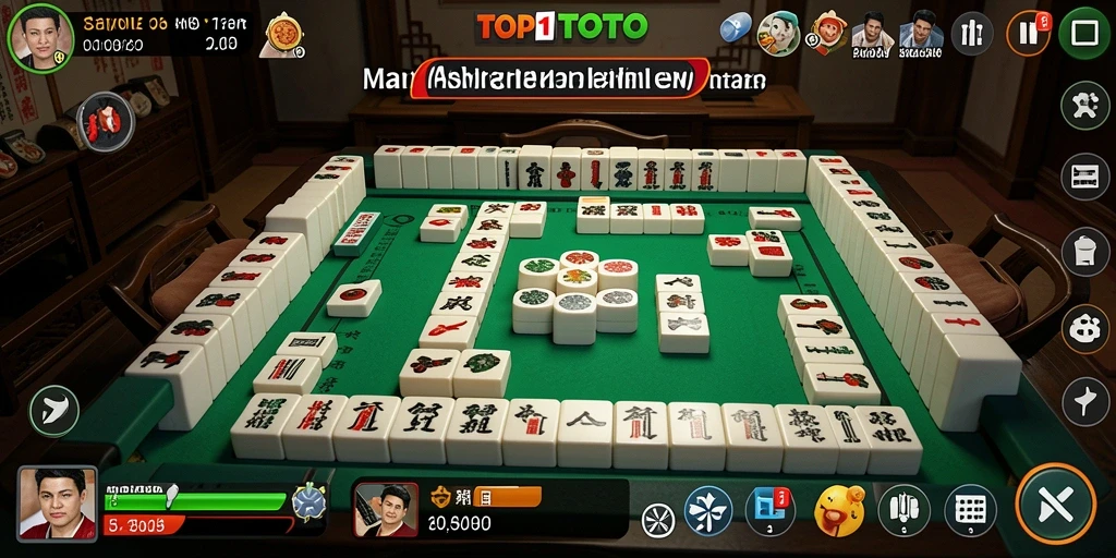 Screenshot TOP1TOTO menampilkan gameplay Mahjong yang menarik.